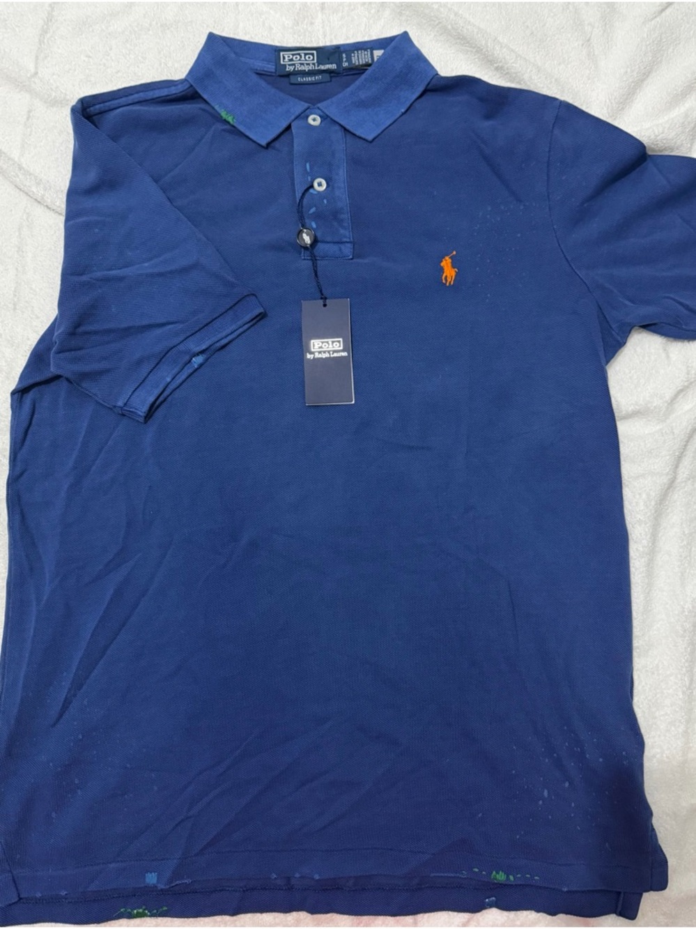 Polo by Ralph Lauren Navy Polo with Orange Pony Logo